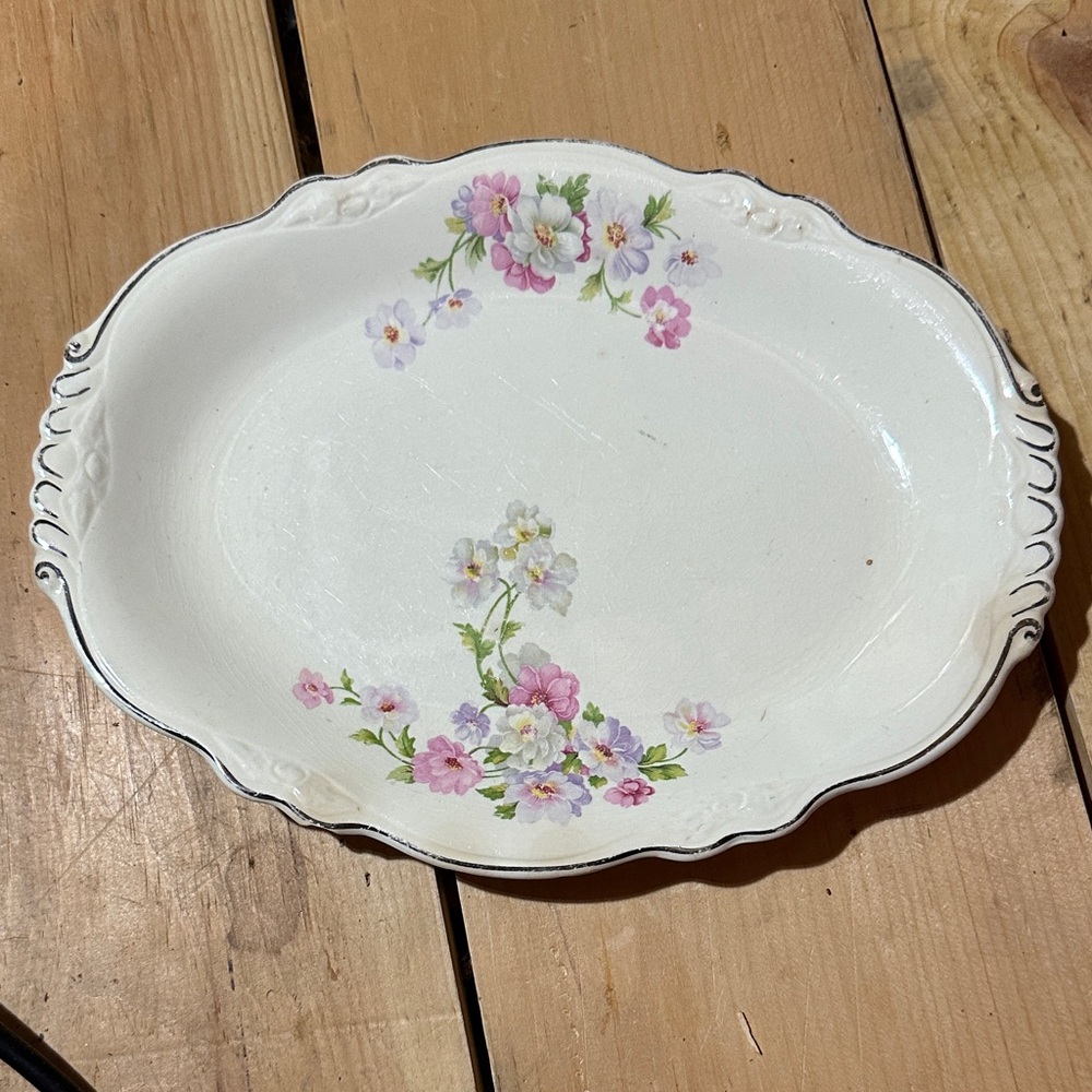 Homer Laughlin Floral Oval Ceramic Platter